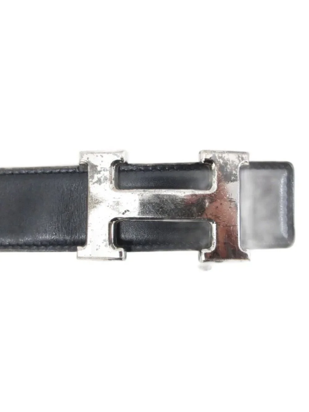 Hermes Constance H Logo Buckle Belt Leather 70 Black